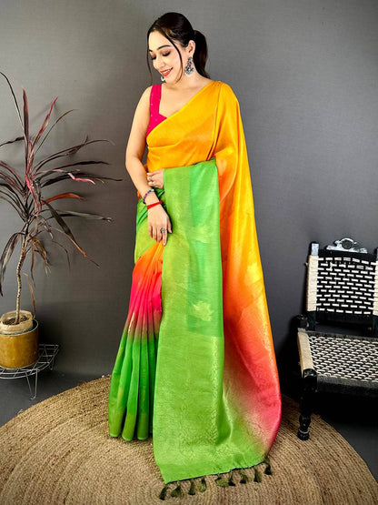 Royal Slub 4D Print Pallu Pattu Saree