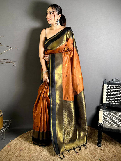 Radiant Katan Silk Zari Woven Design Pattu Saree