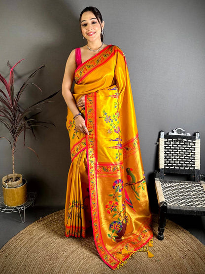 Radiance Minakari Paithani Tissue Pattu Saree