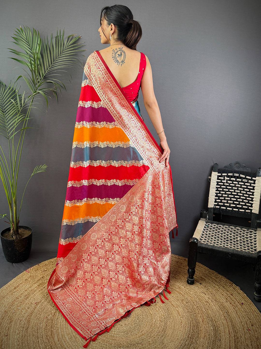 Radiant Banarasi Katan Silk Zari Weaving Pattu Saree