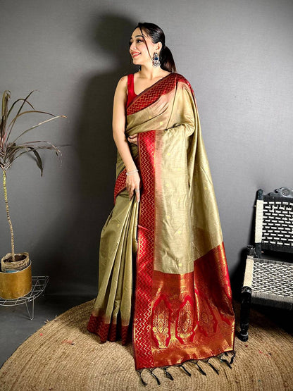 Royal Mul Cotton Katan Contrast Border Pattu Saree