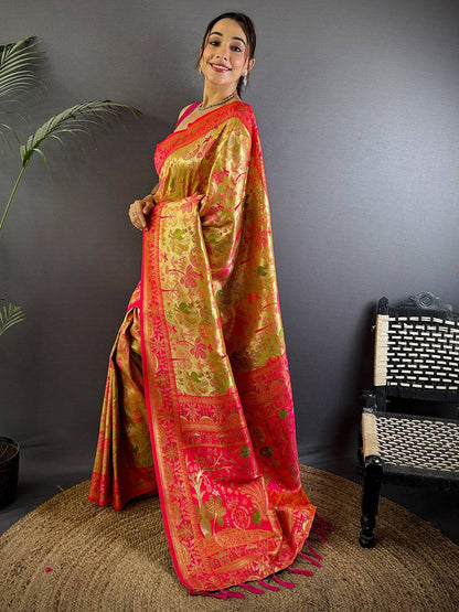 Regal Warli Gold Zari Dharamavaram Silk Pattu Saree