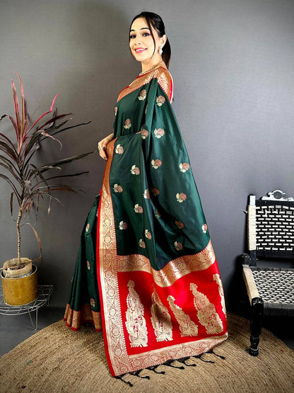 Green Grace Soft Silk Gadwal Pattu Saree