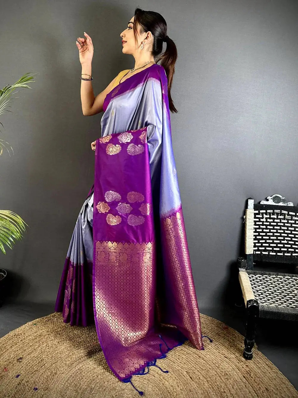 
Royal Wine Pattu Border Soft Silk Saree


