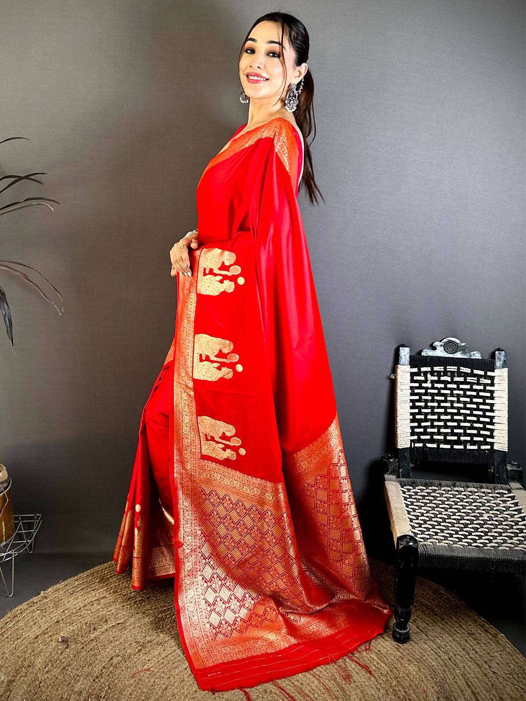 Mashru Satin Zari Weaving Kanchi Border Pattu Saree