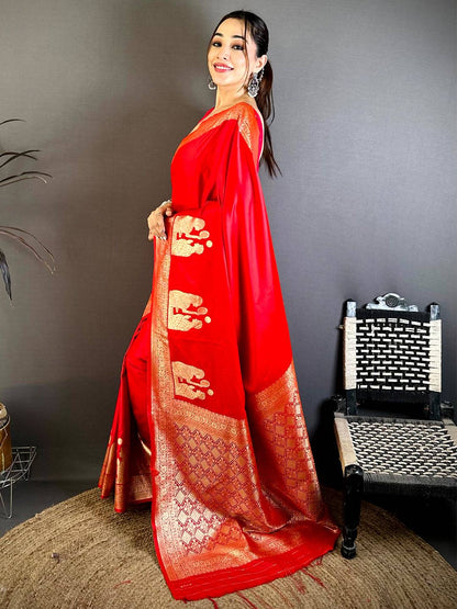 Mashru Satin Zari Weaving Kanchi Border Pattu Saree