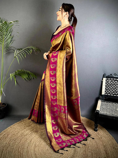 Golden Grace Tissue Kanjivaram Pattu Saree