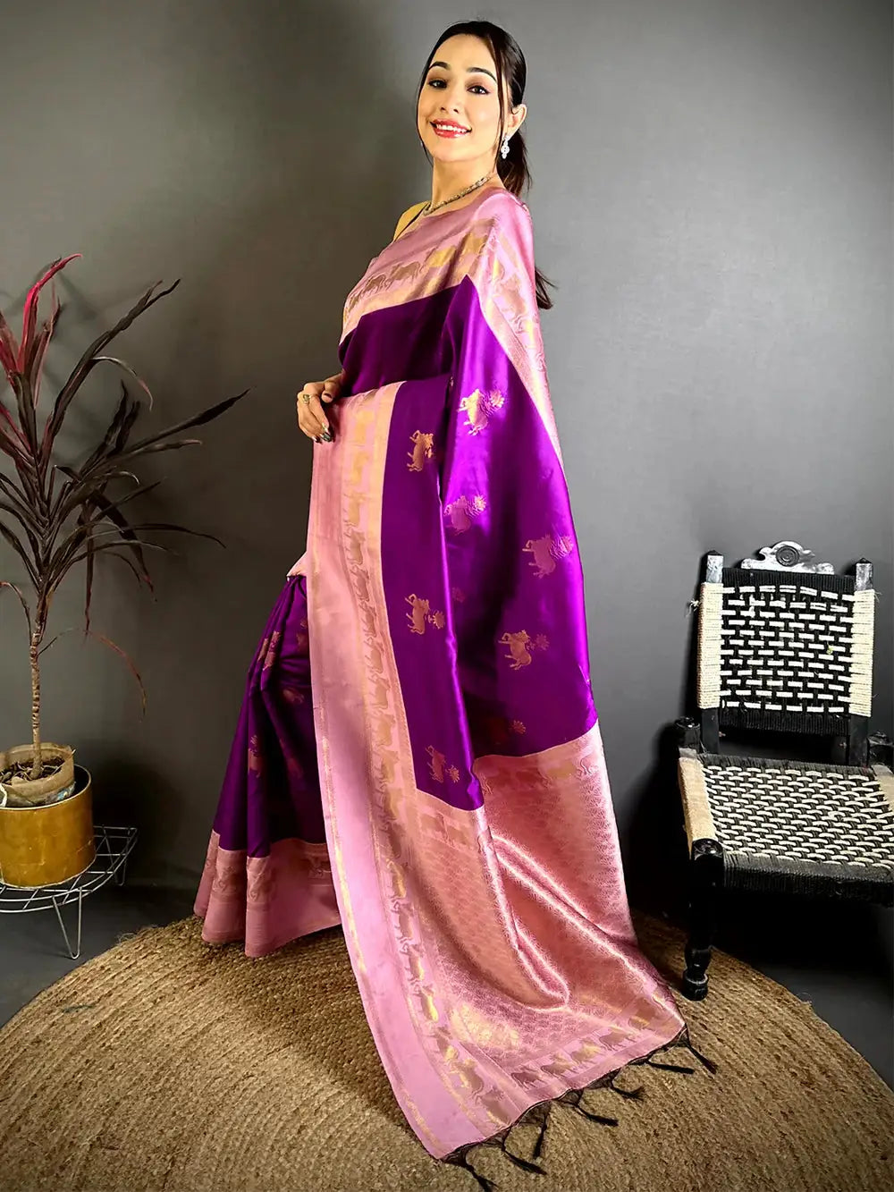 Opulent Pichwai Katan Silk Pattu Saree