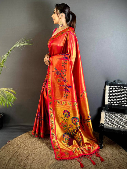 Majestic Minakari Paithani Tissue Pattu Saree