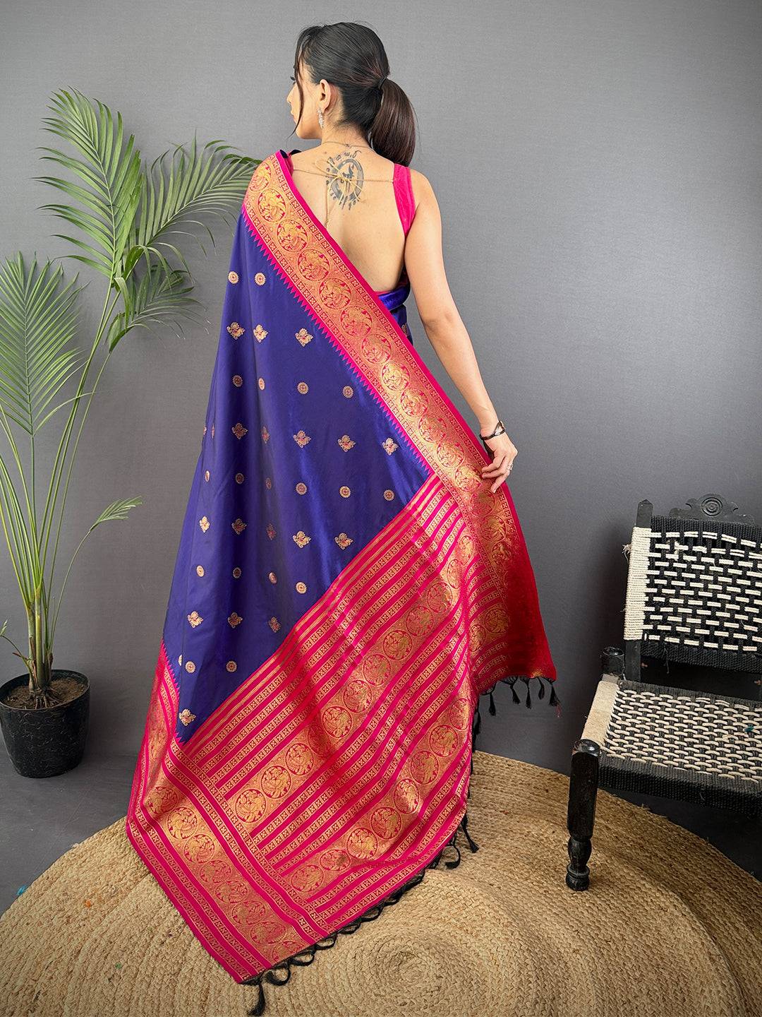 Purple Soft Gadwal Silk Pattu Saree