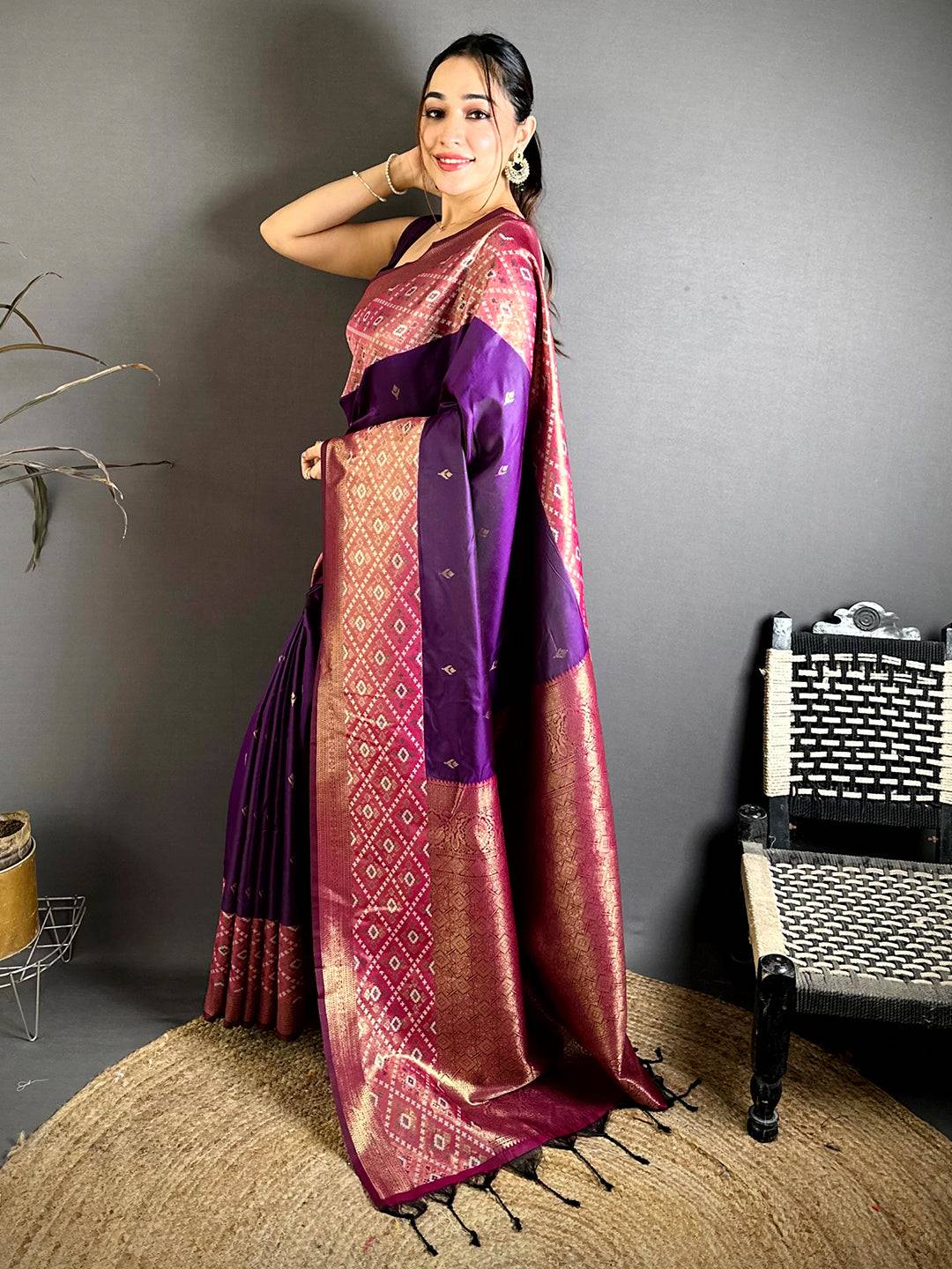 Exclusive Silk Ikkat Big Border Pattu Saree