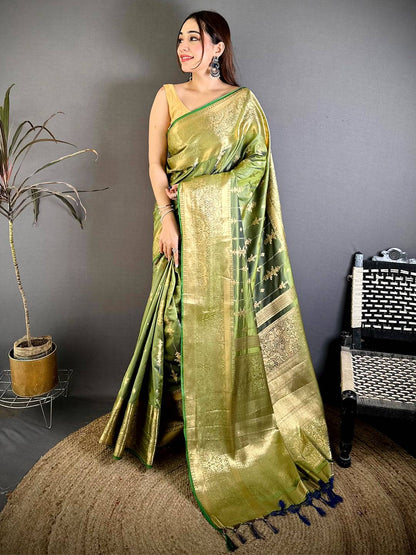 Radiant Banarasi Katan Big Zari Border Pattu Saree