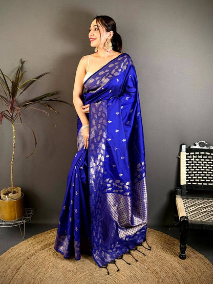 Ethnic Butti Soft Silk Zari Pallu Pattu Saree