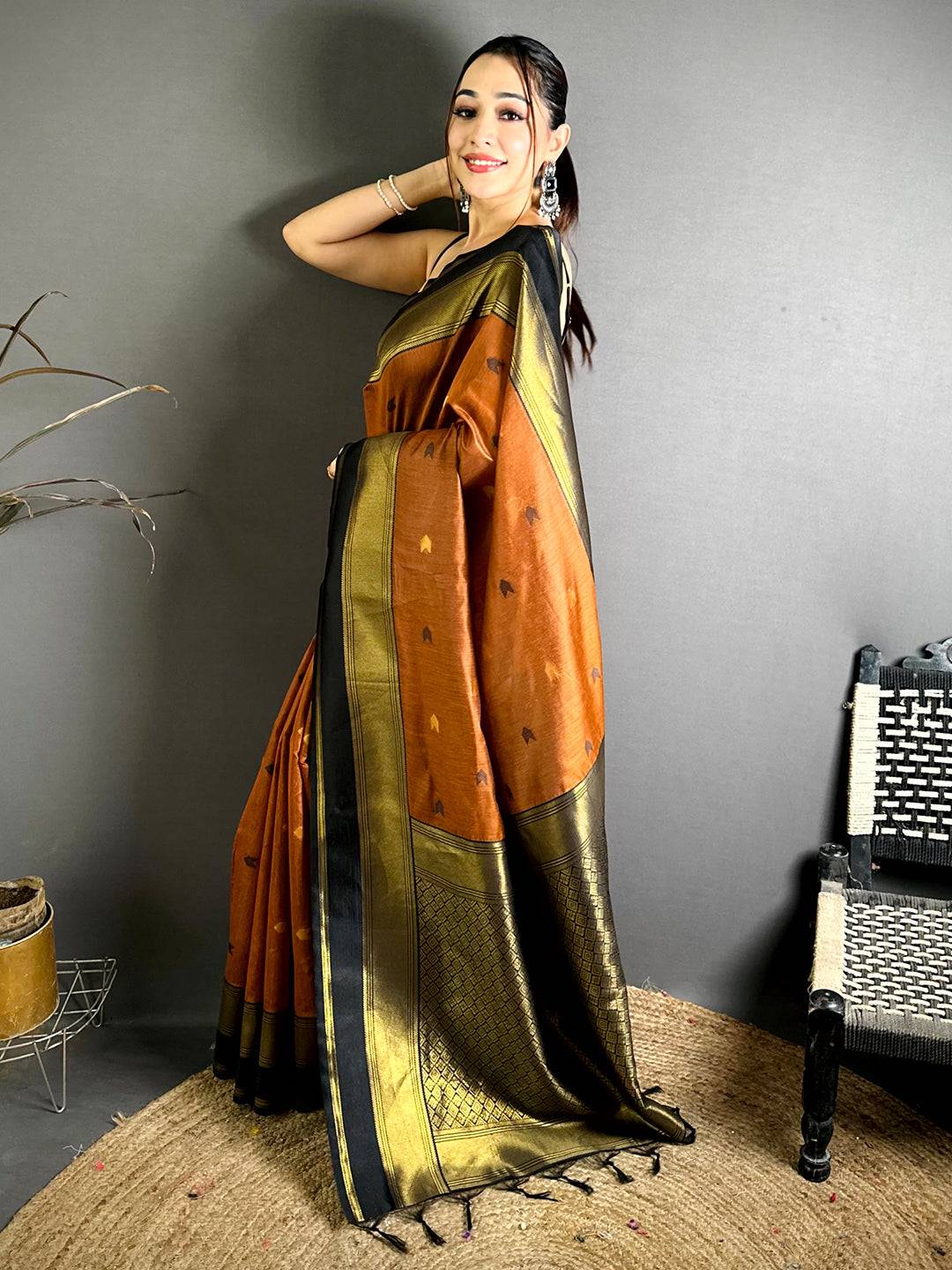 Radiant Katan Silk Zari Woven Design Pattu Saree