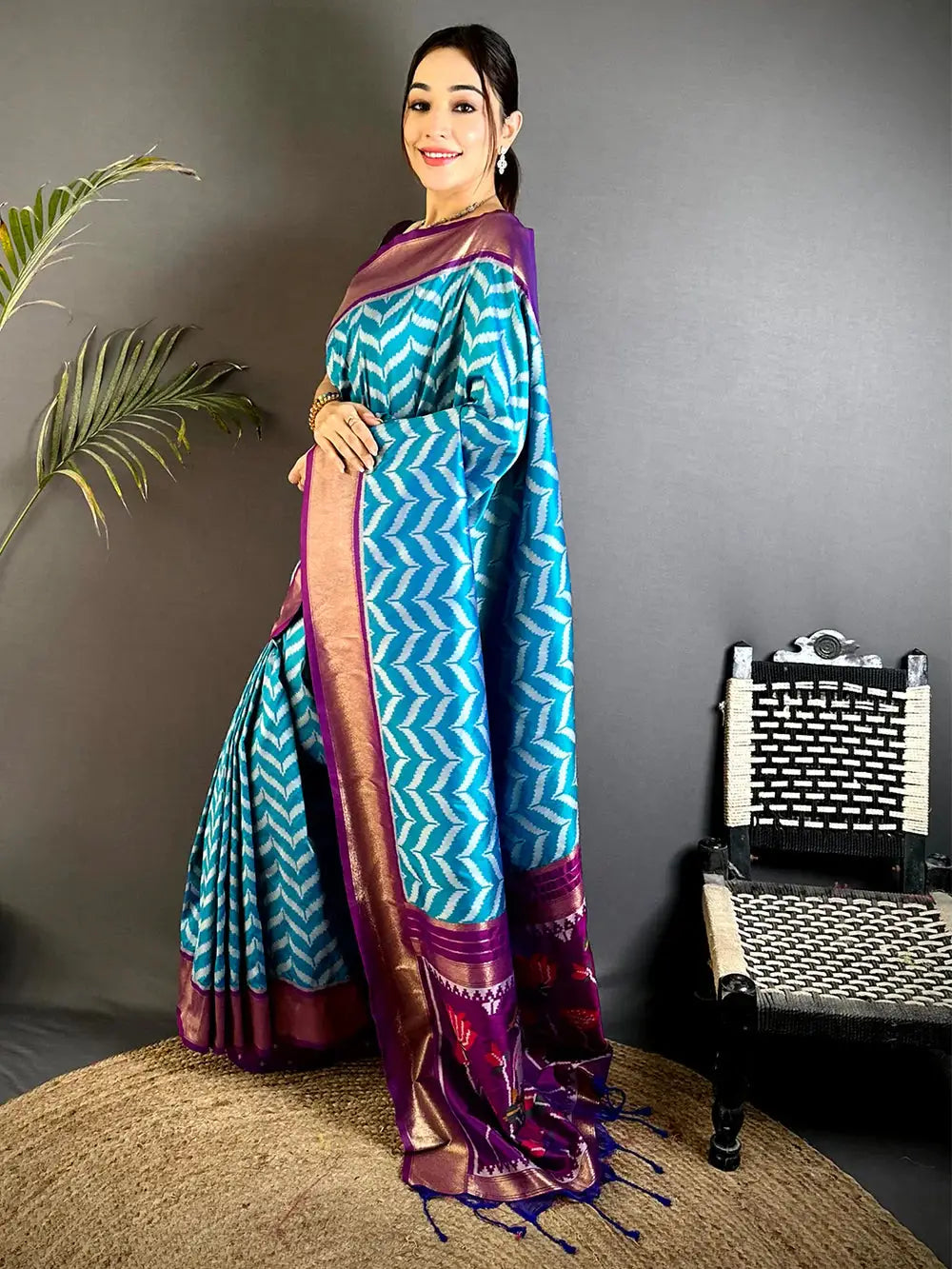 Tradition Style Banarasi Ikkat Pattu Saree

