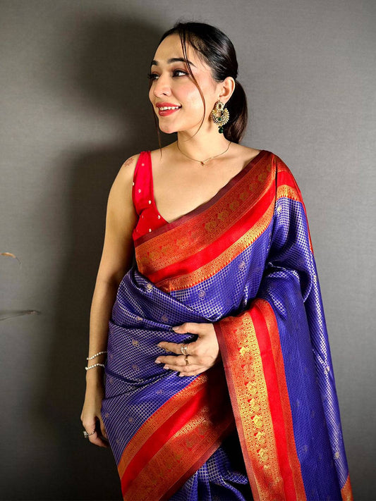 Artisan Banarasi Katan Silk Gold Zari Pattu Saree