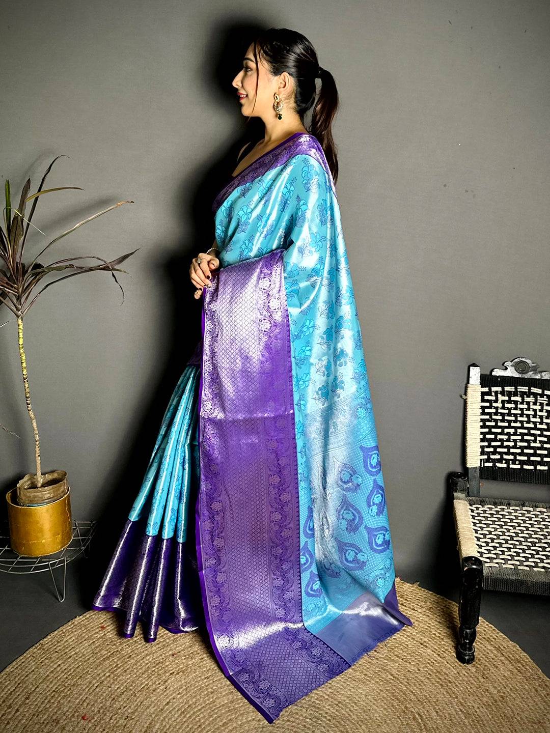 Vibrant Zari One Gram Tissue Kanchi Pattu Saree