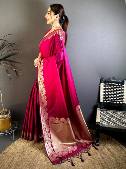 Heritage Ombre Weaving Mashru Silk Pattu Saree