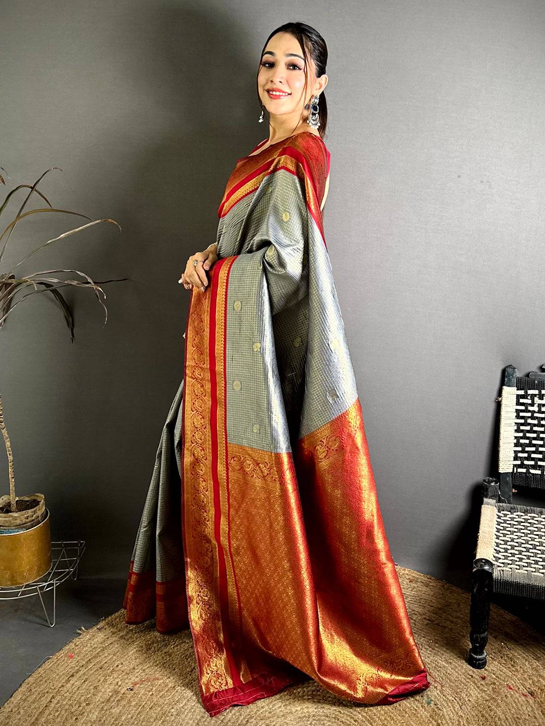 Radiant Banarasi Katan Contrast Border Pattu Saree