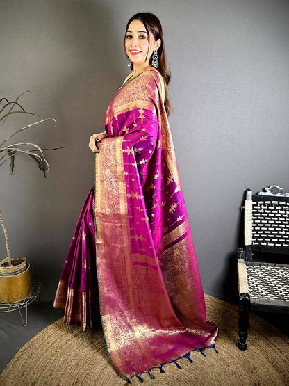 Classic Banarasi Katan Big Zari Border Pattu Saree