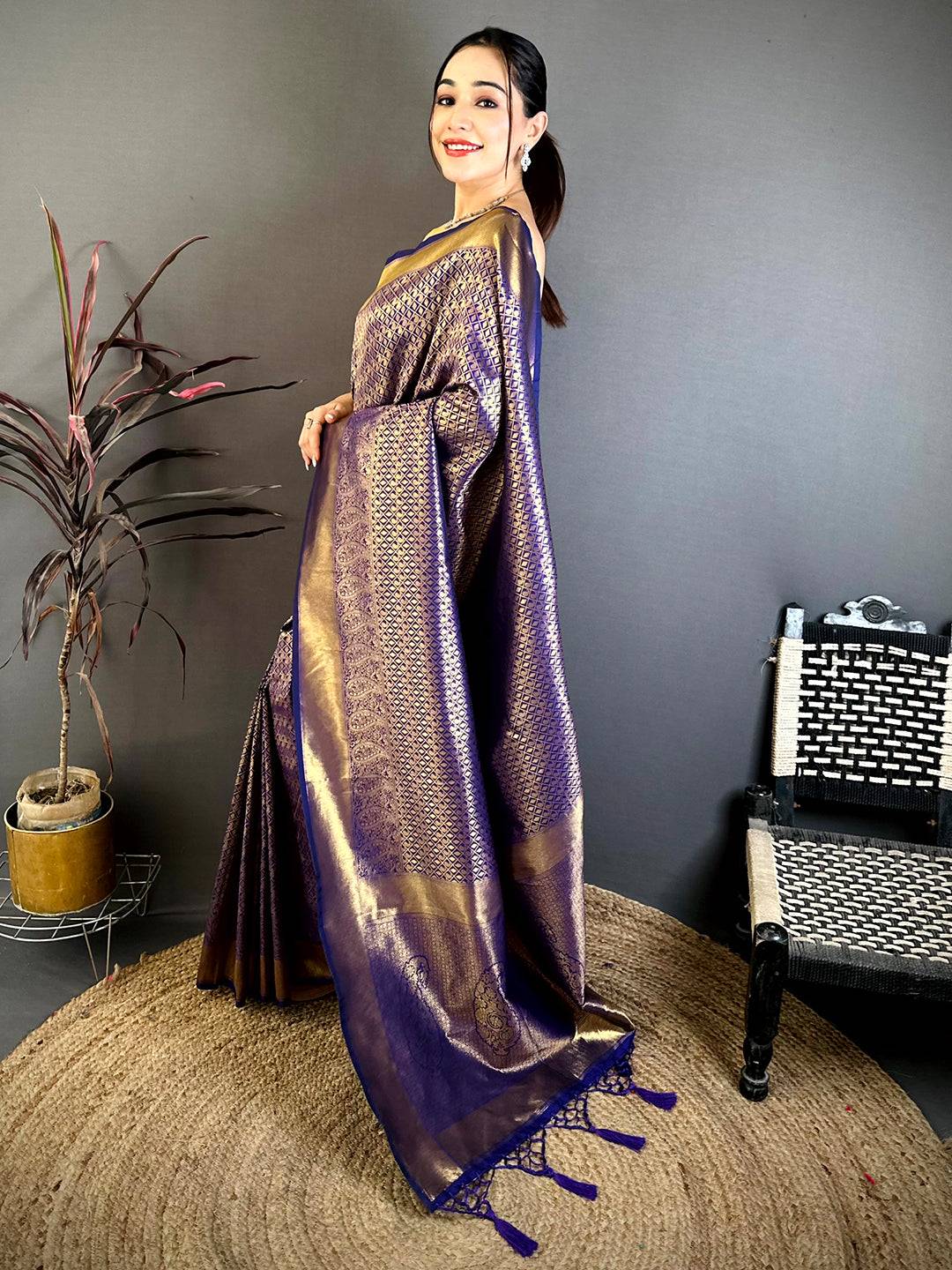 Radiant Purple Kanjivaram Zari Silk Pattu Saree