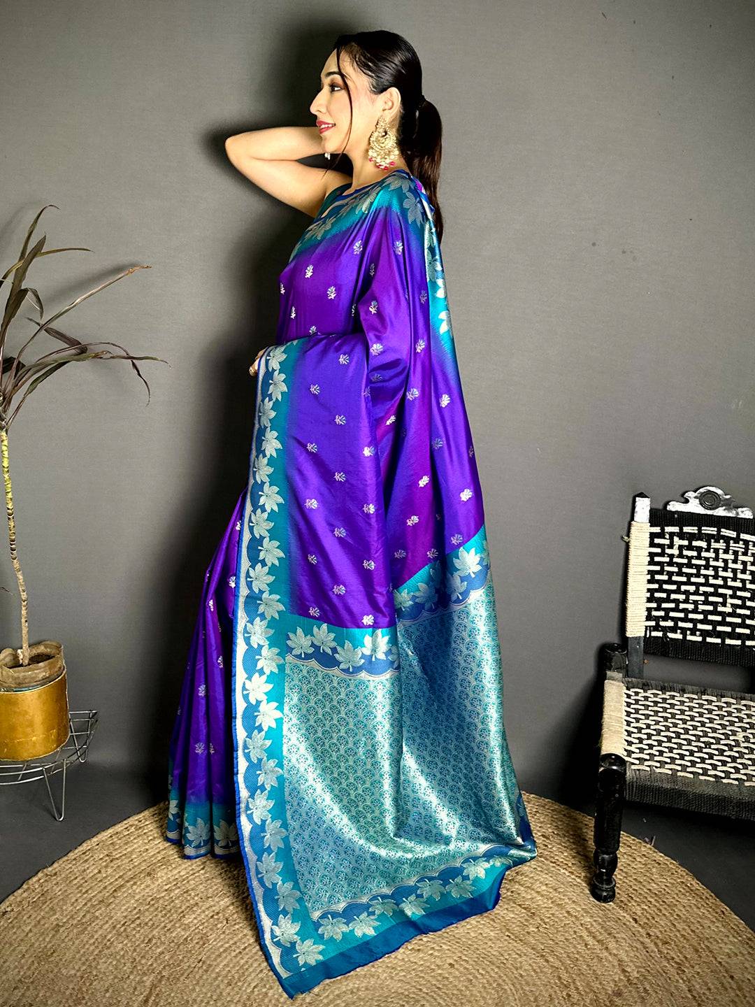 Purple Soft Silk Kanjivaram Pattu Saree