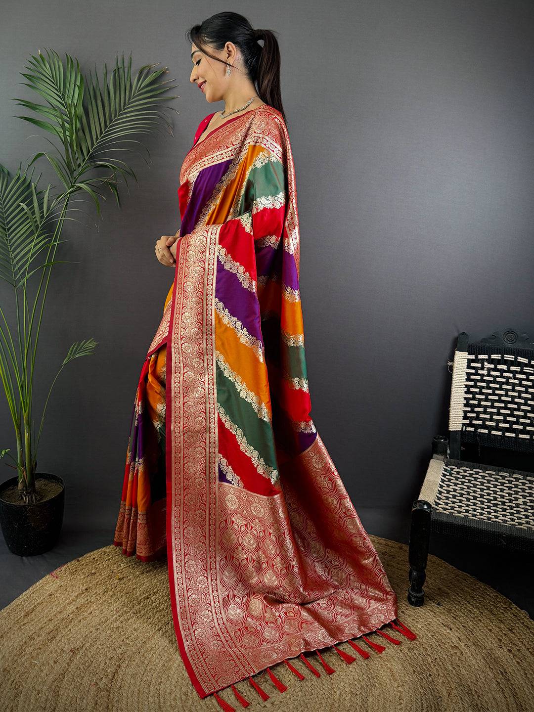 Heritage Banarasi Katan Silk Zari Weaving Pattu Saree