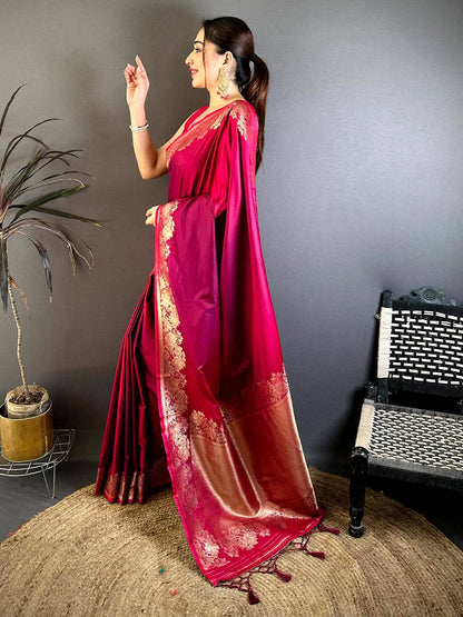 Vibrant Ombre Weaving Mashru Silk Pattu Saree