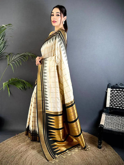 Royal Dual Tone Gold Zari Pattu Saree