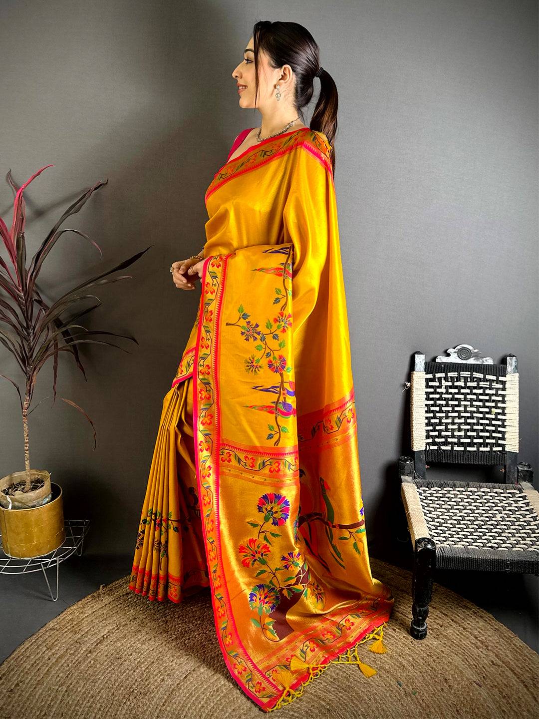 Radiance Minakari Paithani Tissue Pattu Saree