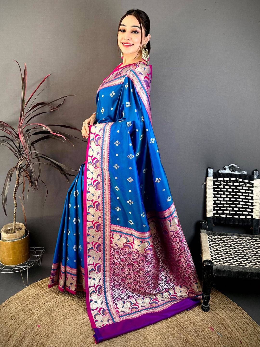 Royal Blue Soft Silk Kanjivaram Pattu Saree