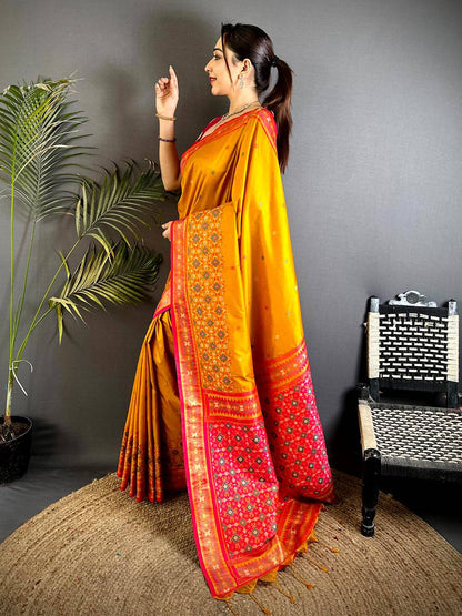 Fenta Double Ikat Soft Silk Pattu Saree