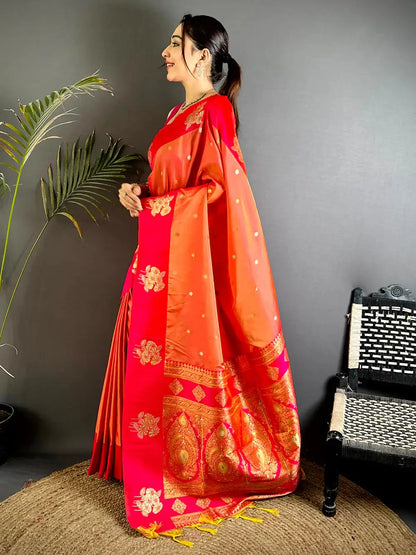 Opulent Soft Silk Sona Chandi Zari Pattu Saree