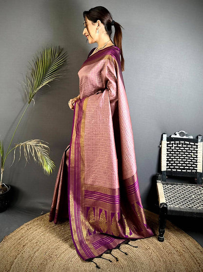 Opulent Magenta Banarasi Katan Silk Pattu Saree