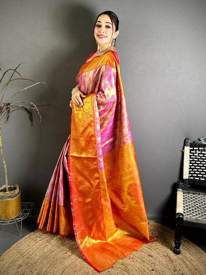 Classic Dharmavaram Zari Woven Pattu Saree