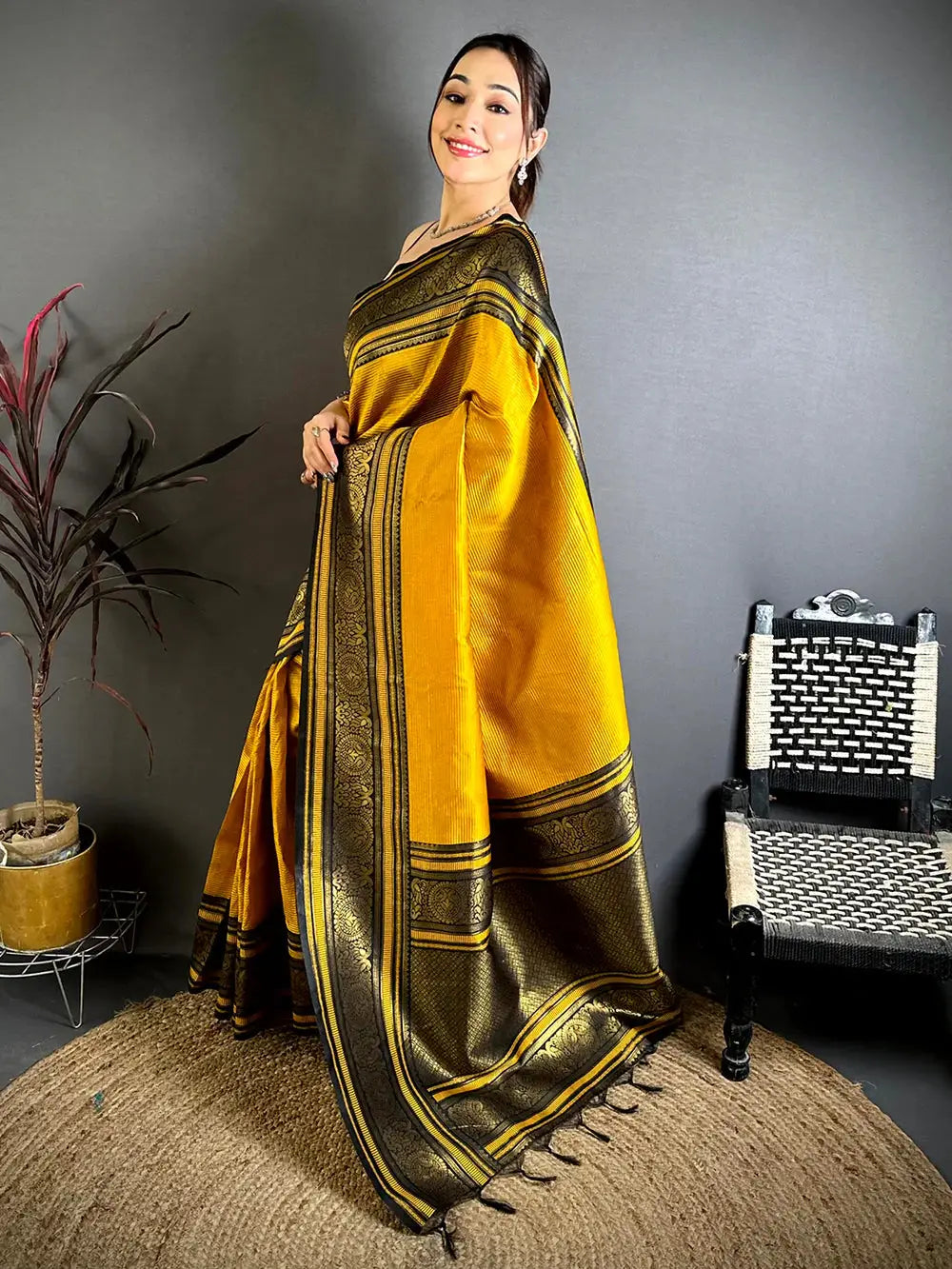 Opulent Copper Weave Katan Silk Pattu Saree