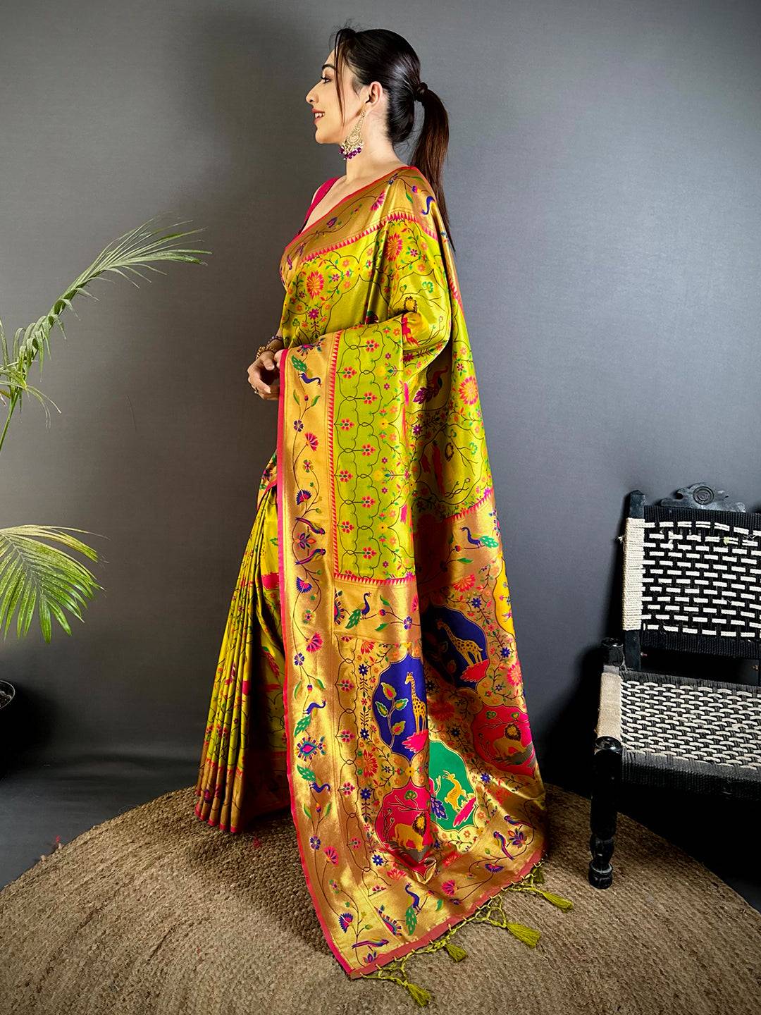 Royal Green Patola Paithani Pattu Saree