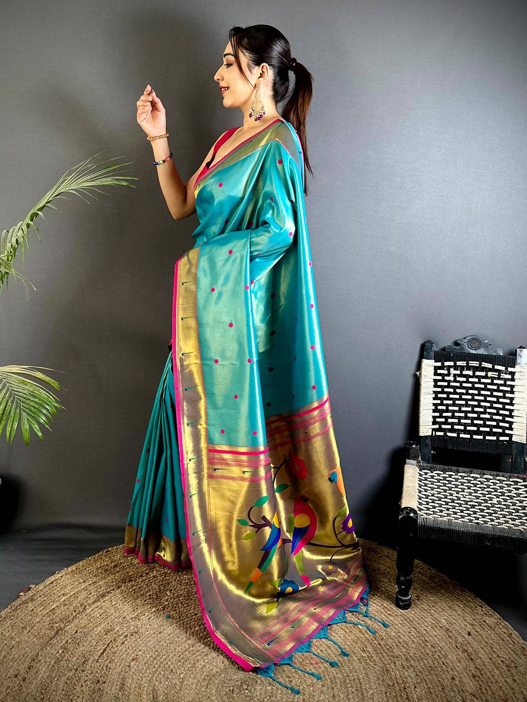 Rama Glass Tissue Yevla Paithani Pattu Saree