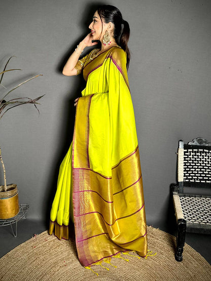 Elegant Soft Silk Solid Border Pattu Saree