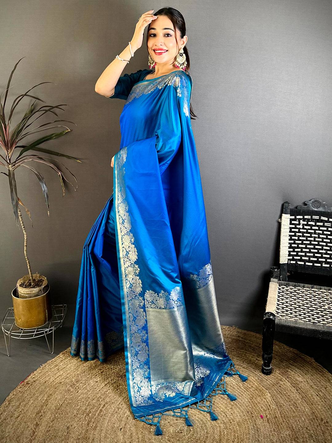 Radiant Ombre Weaving Mashru Silk Pattu Saree