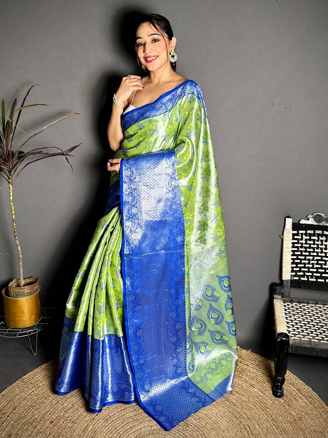 Opulent Zari One Gram Tissue Kanchi Pattu Saree