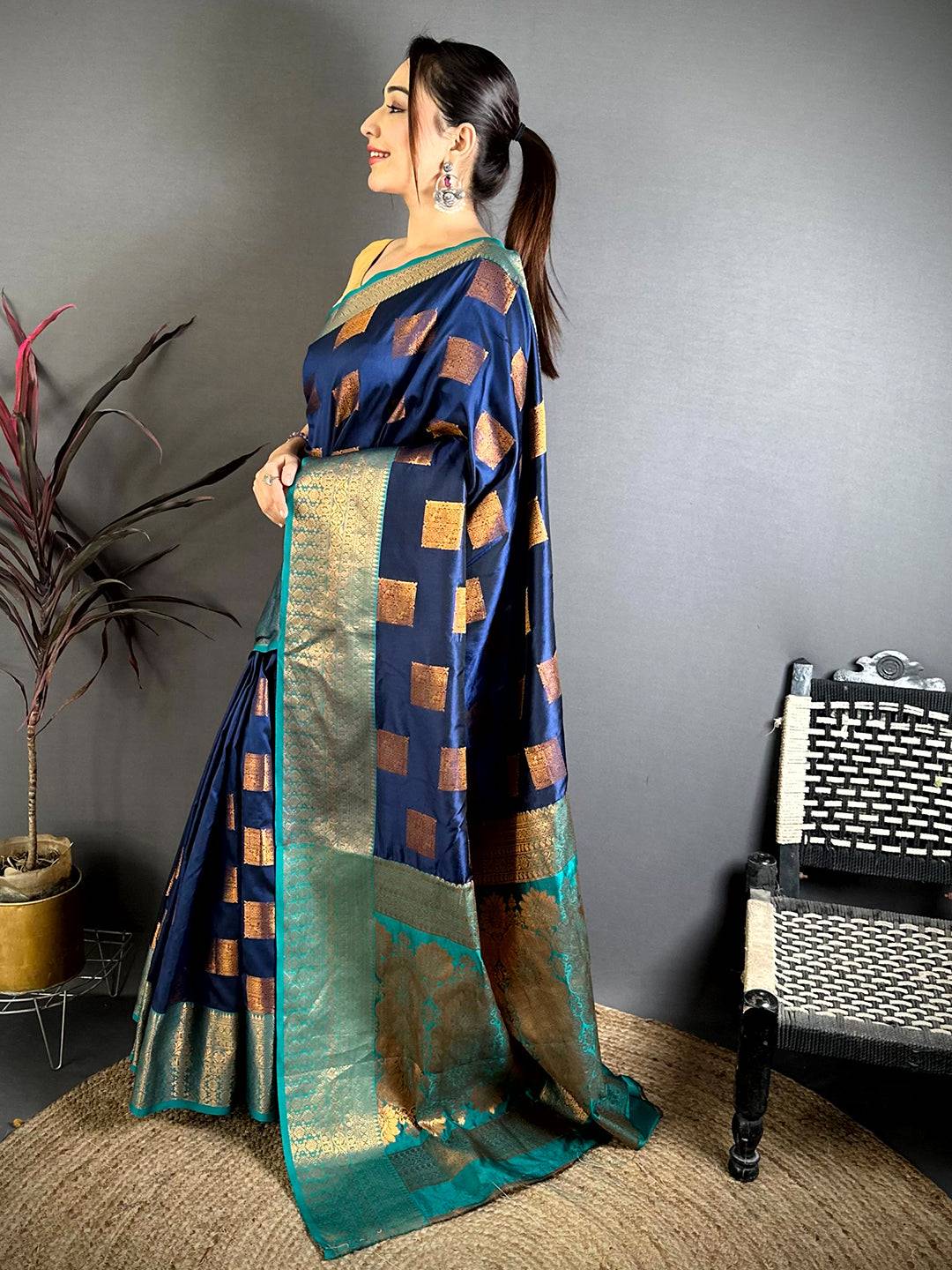 Royal Copper Zari Banarasi Katan Silk Pattu Saree