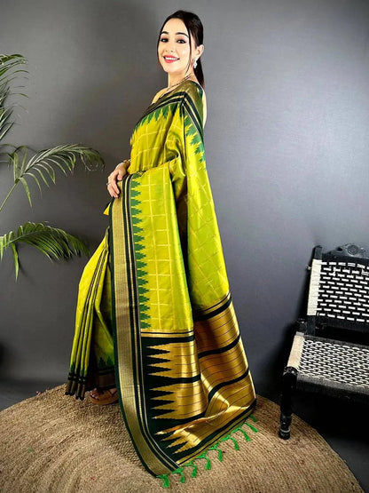 Majestic Dual Tone Gold Zari Pattu Saree