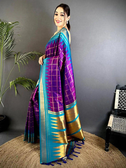 Regal Dual Tone Gold Zari Pattu Saree