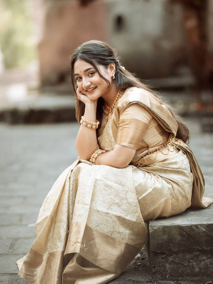 Regal Gold Kanjivaram Tissue Pattu Saree