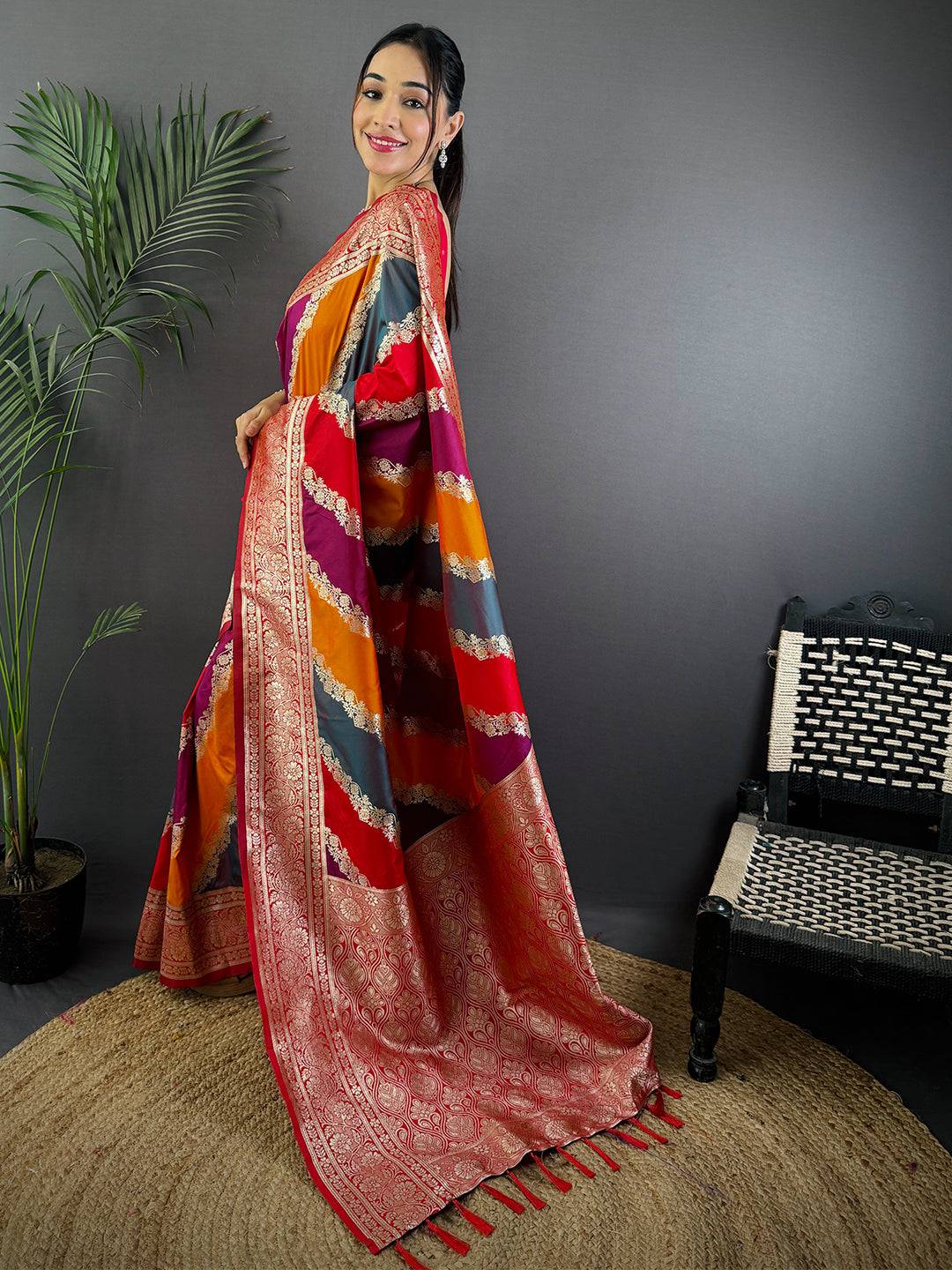 Radiant Banarasi Katan Silk Zari Weaving Pattu Saree