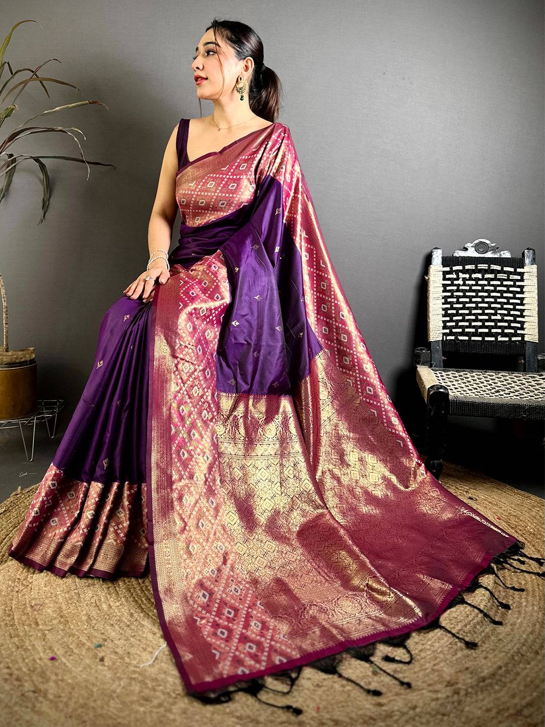 Exclusive Silk Ikkat Big Border Pattu Saree