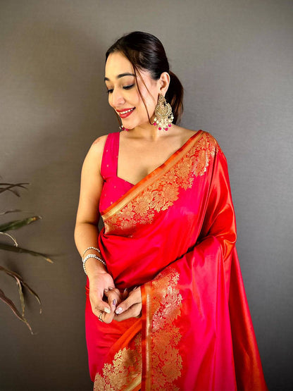 Elegant Ombre Weaving Mashru Silk Pattu Saree