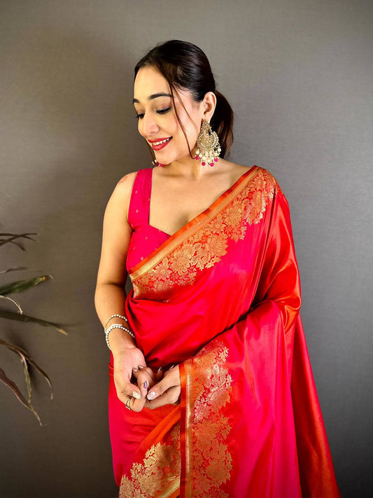 Elegant Ombre Weaving Mashru Silk Pattu Saree