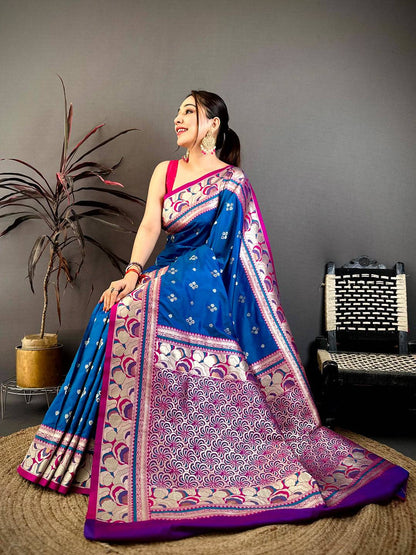 Royal Blue Soft Silk Kanjivaram Pattu Saree